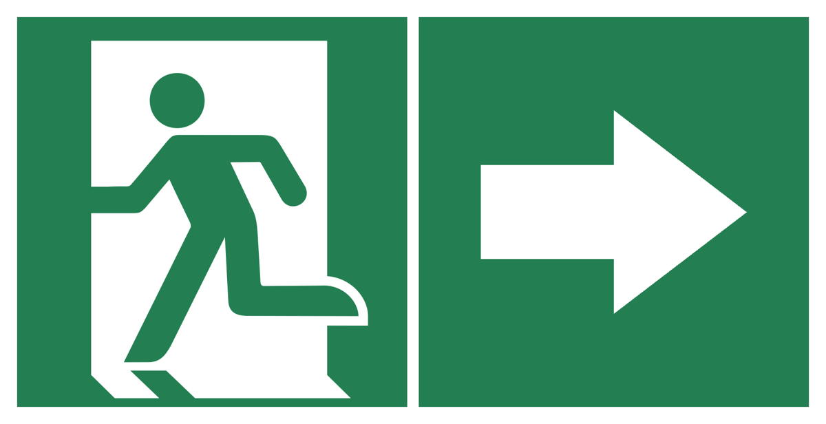 Panneaux de signalisation d'évacuation